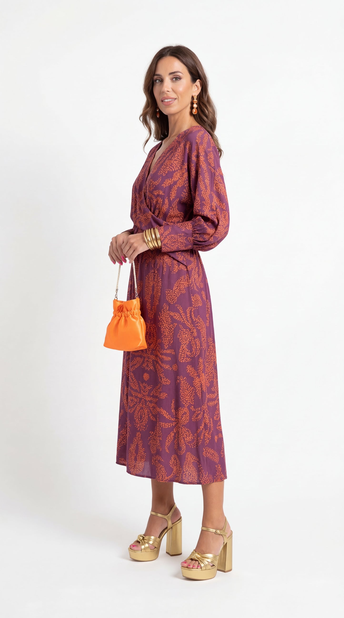 Isadora | Elegantes Midi-Kleid mit zartem Druck