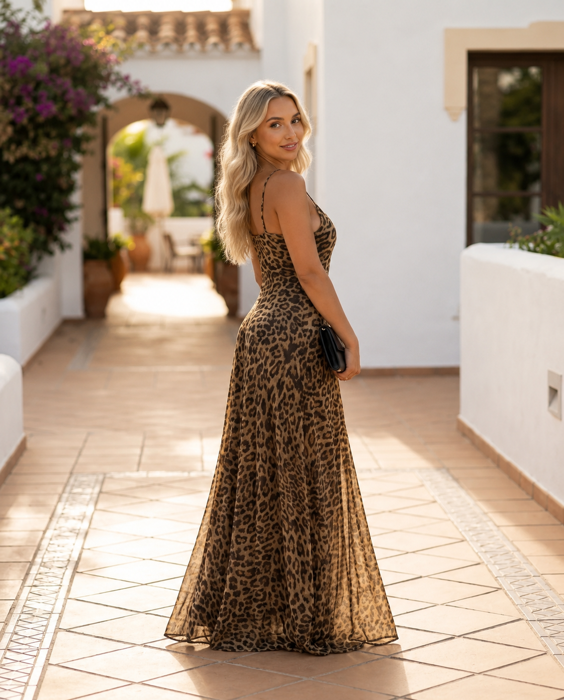 Maxikleid Leoprint
