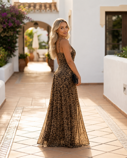 Maxikleid Leoprint